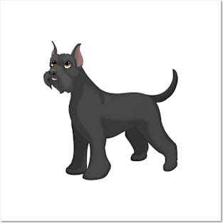 Giant Schnauzer Dog (Cropped Ears) Posters and Art